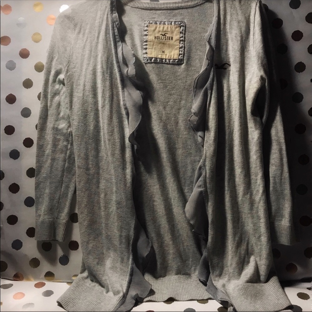Clearance! HOLLISTER Grey Ruffle Trim Cardigan